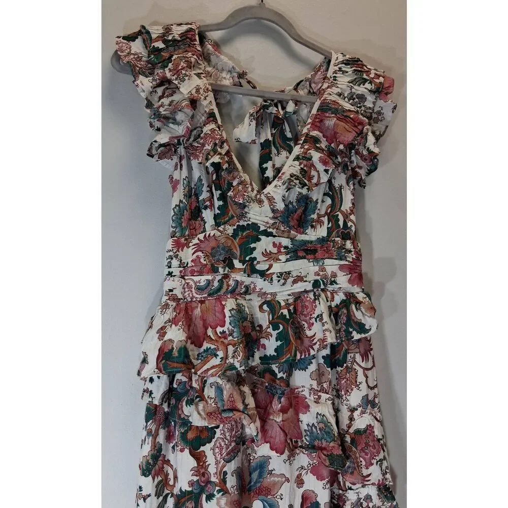 Love the label Anthropologie womens small floral maxi dress tiered gypsy boho - Picture 5 of 12